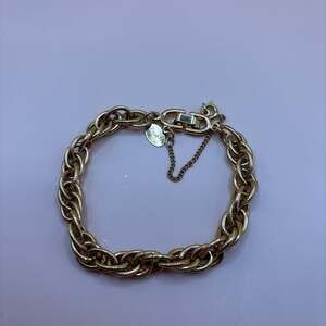 Vintage Gold Tone Rope Chain Bracelet